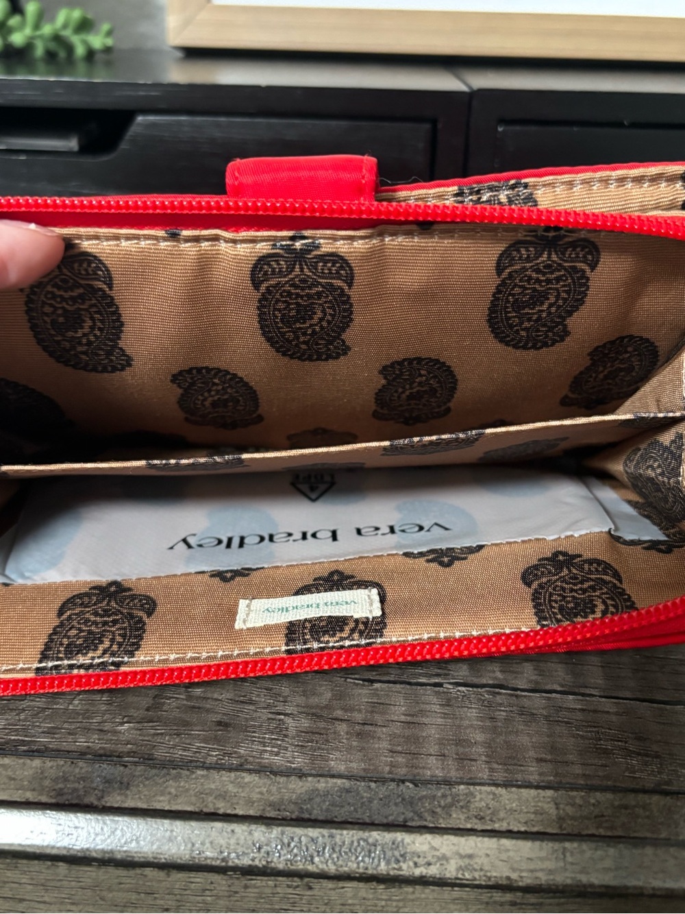 Red Vera Bradley Zip Around & Snap Closure Wallet - Picture 5 of 7